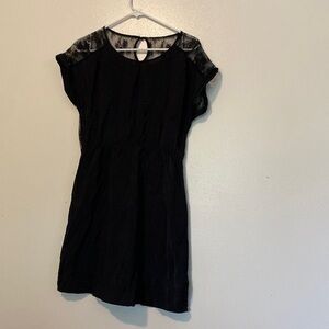 ALI & Kris black lace shoulder and back rayon nylon blend stunning dress lg